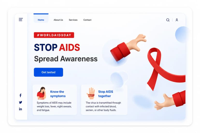 Healthcare campaign landing page designed for awareness and conversion