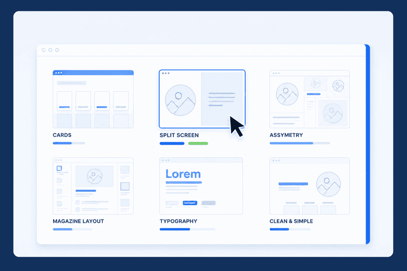 Custom web interface layouts designed for medical and scientific platforms