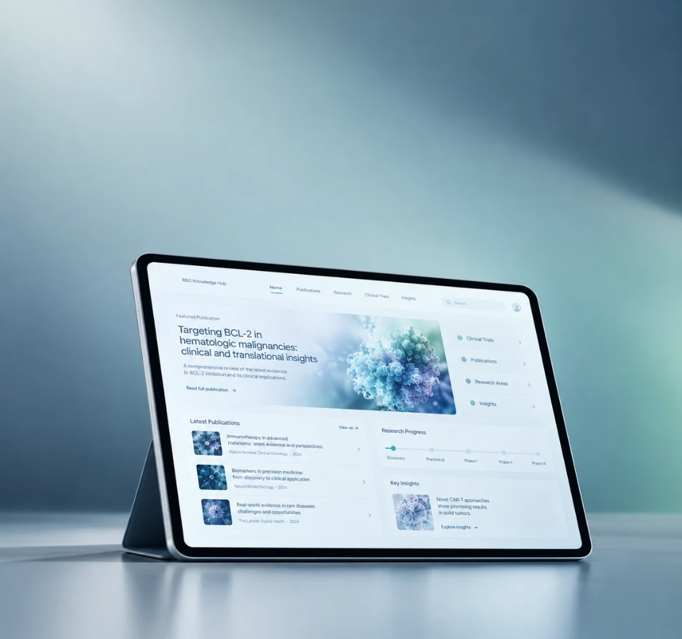 Portail hub de connaissances R&D centralisant les publications scientifiques