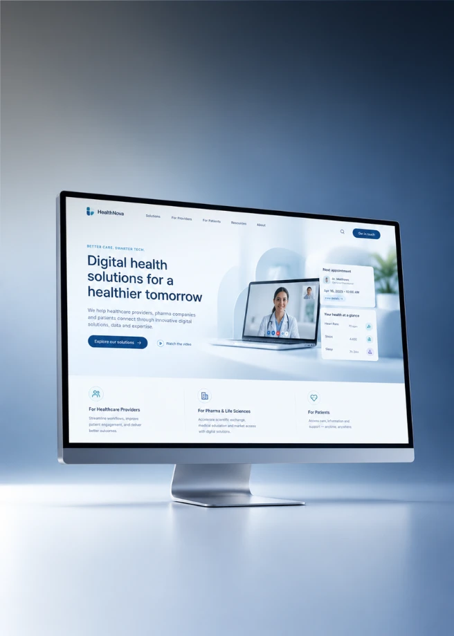 Design de site web corporate pour entreprises HealthTech