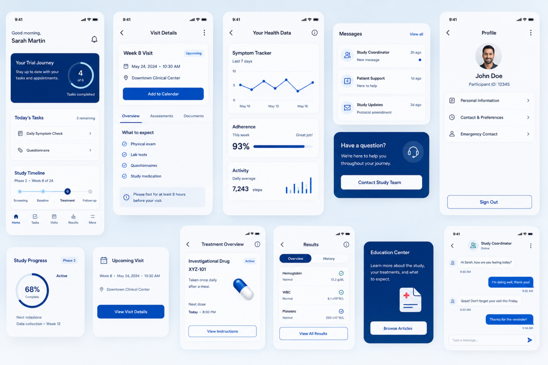 UX UI design for clinical trial and research platforms