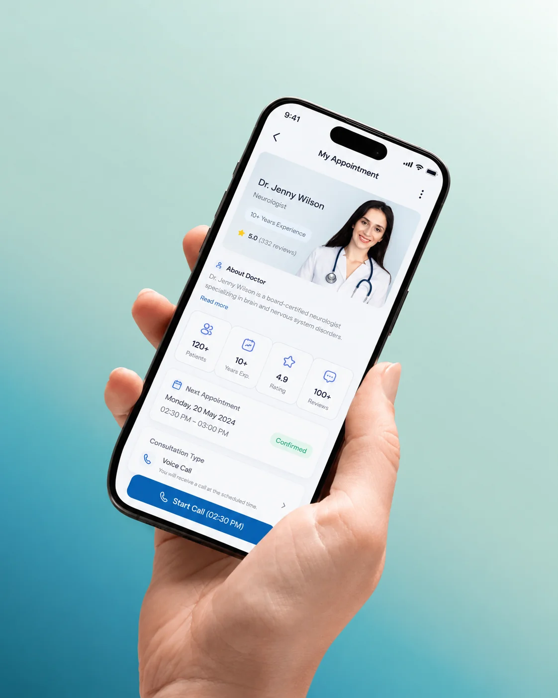 Healthcare web and mobile interface designed for professional users