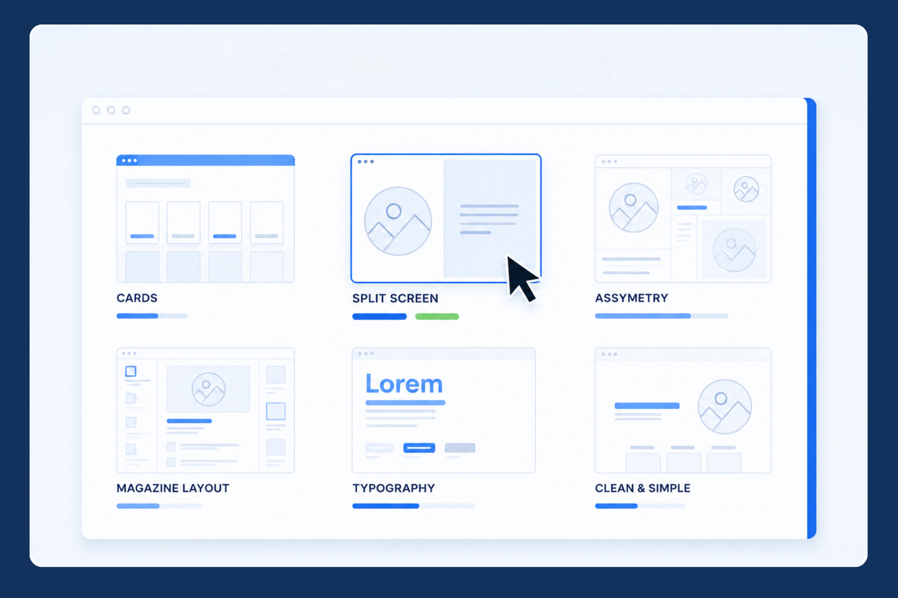 Custom web interface layouts designed for medical and scientific platforms
