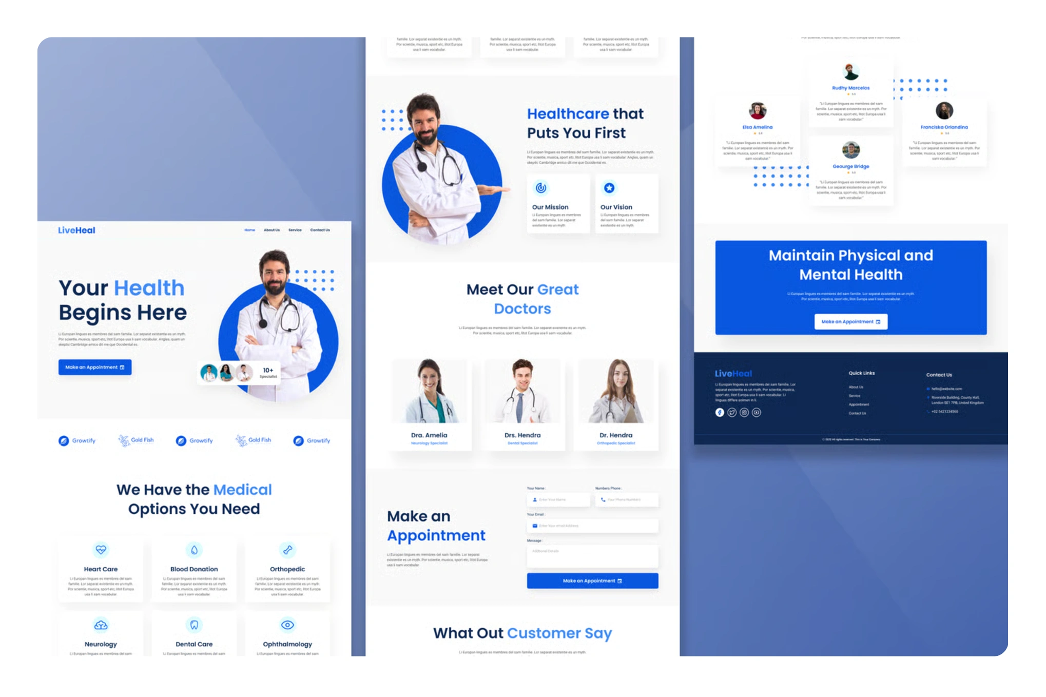 Medical and scientific website mockup designed for credibility and usability